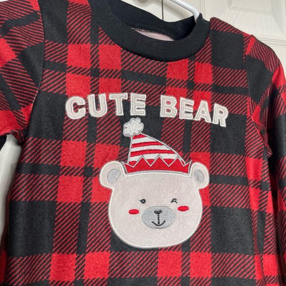 NEW Jammies for Families Cuddle Duds Cute Bear Holiday Pajamas Size 2T Unisex - Picture 4 of 4
